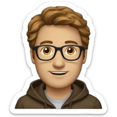 it specialist man glasses brown hair hoodie sticker