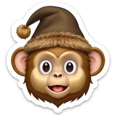 Monkey with weird hat  sticker