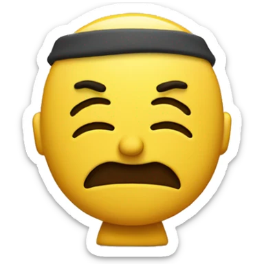 Yellow face head emoji patiently waiting with hands folded sticker