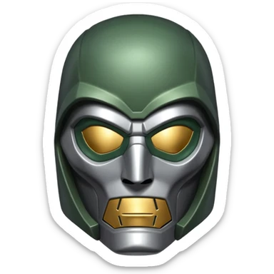 Doctor Doom silver mask sticker
