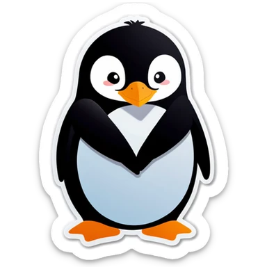Pinguin cuddling sticker