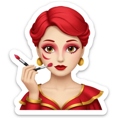 theater player doing make up sticker