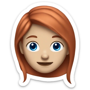 A girl with red hair smiling blue eyes skin color pale sticker