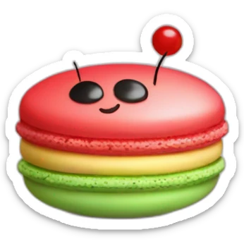 macaron with colors of ladybug sticker