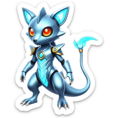 Modern Cyber Lombax-Fakémon-creature, full body sticker