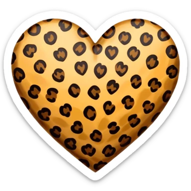 Leopard print love sticker