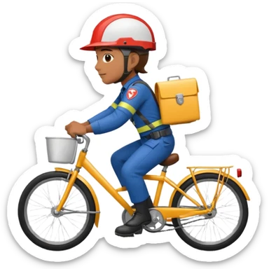 postal courier on bike  sticker