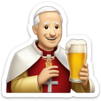 le pape qui boit une bierre sticker