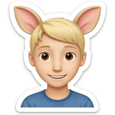 short blond haired teenager with big ears sticker