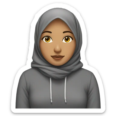 Hijabi-wearing-a-hoodie-and-sleeping-cozy sticker