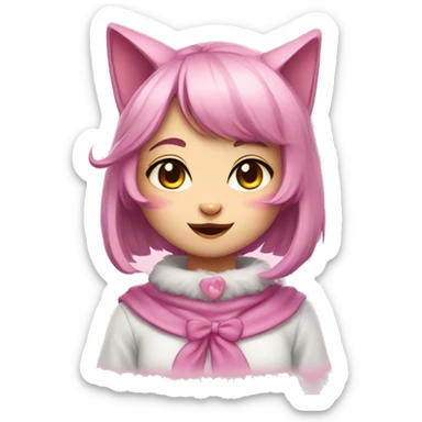 Kawaii anthropomorphic cat girl sticker