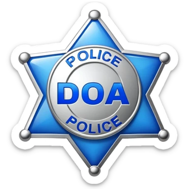 generate me an emoji saying DOA it's like the police but better sticker