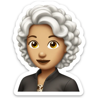 Mujer blanca con rizos cafe oscuro y corona  sticker