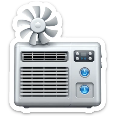 air conditioner with a fan sticker