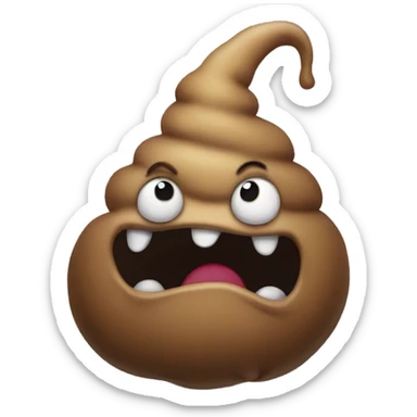 Poop monster sticker