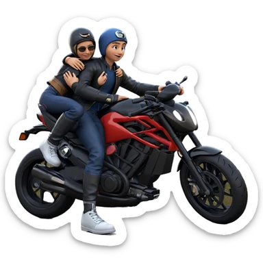 hugging by the motorcycle sticker