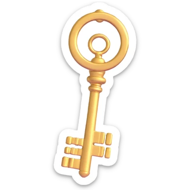 golden antique key sticker