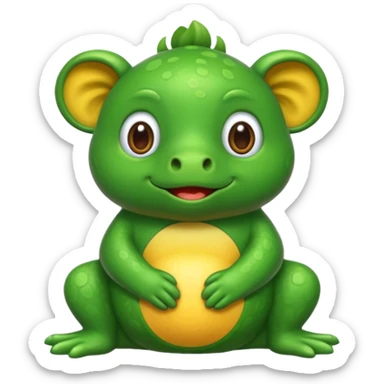 Una rana con un caucho  sticker