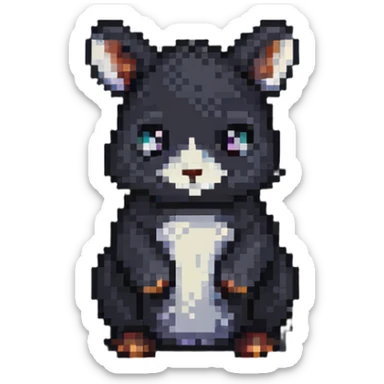 small animal in pixel art style sticker