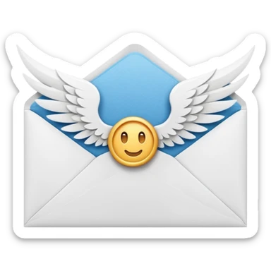 Envelope with wings sticker