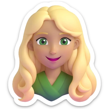 long-haired blonde with swamp eyes, winking sticker