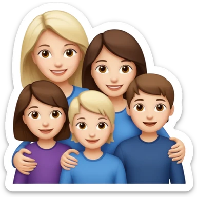 woman with 5 children sticker