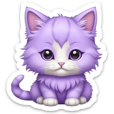 light purple lavender cat kitten sticker