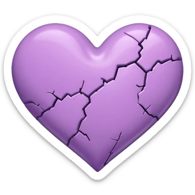Broken purple heart showing pink in the crack sticker