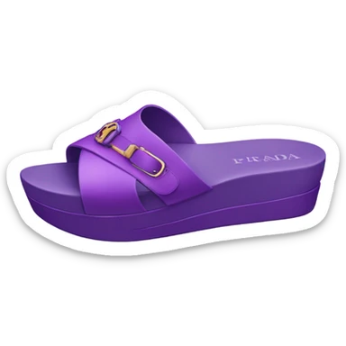 Platform Prada sandal purple sticker