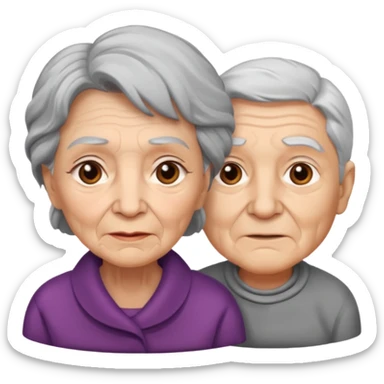 lo mismo que estas haciendo solo coloca alado de la abuela un hombre joven  sticker