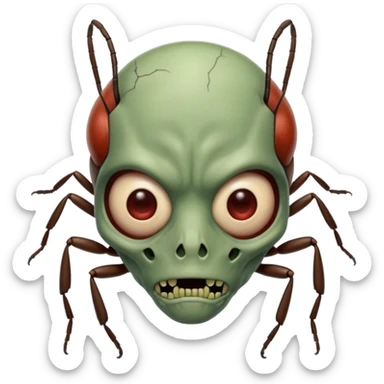 Zombie ant man face  sticker