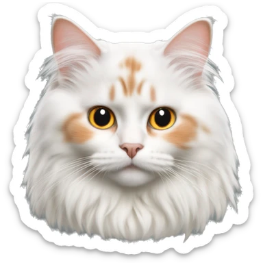 Hyper realistic white orange ragdoll cat  sticker