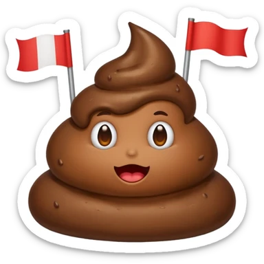 Indonesia flag poop in the mid sticker