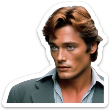 Alain Delon young bouncer blue eyes short red hair sticker