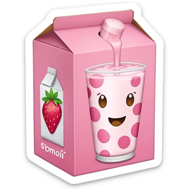 strawberry milk box sticker