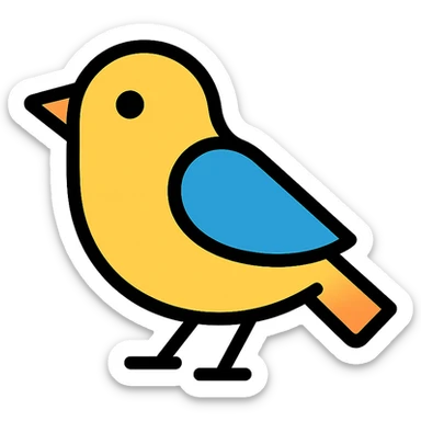 bird, modern icon style, clean lines, simple shapes, minimal color, suitable for app or website use sticker