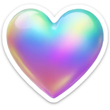 iridescent heart sticker
