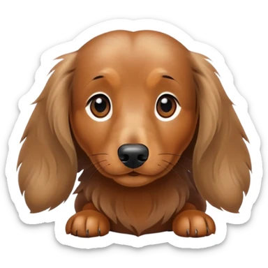 Miniature long-haired dachshund sticker