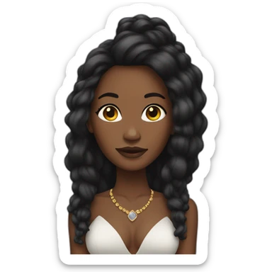 Black women with long hair queen sticker