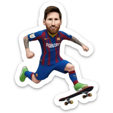 messi who goes skateboarding sticker