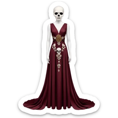 Alexander McQueen, Women's Skull Print Evening Dress in Oxblood sticker