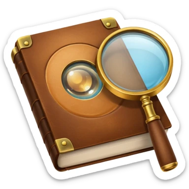 Magnifying glass with a book sticker