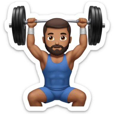brown muslim man pushing weight sticker