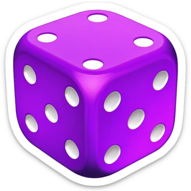 neon violet dice sticker