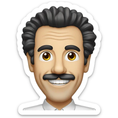 borat with a wide smile sticker