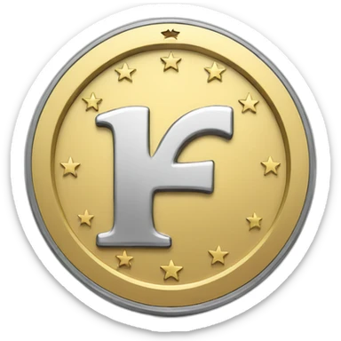 One euro coin sticker