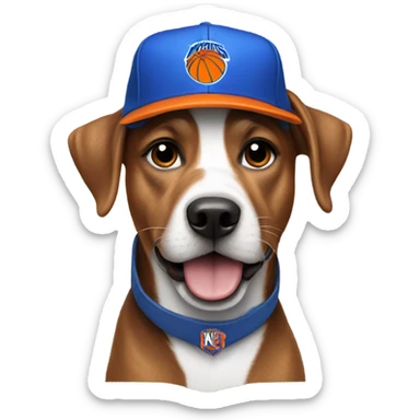 Dog wit knicks hat sticker