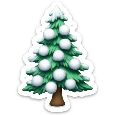 Snowy Christmas tree sticker