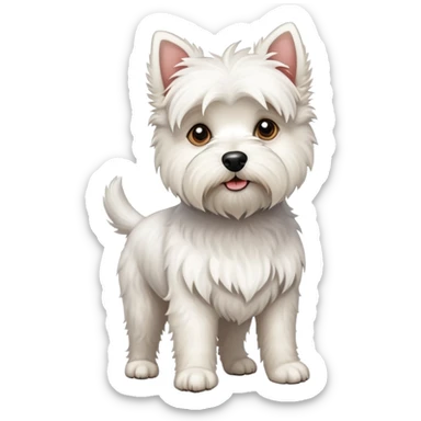 white terrier dog sticker