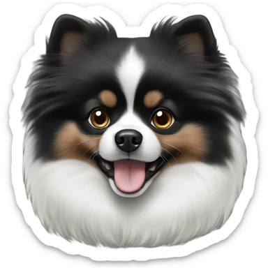 Black and white Pomeranian  sticker